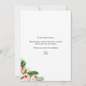 Carte De Remerciements Aquarelle Motif tropical (Dos)