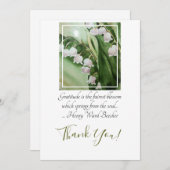 Carte De Remerciements Aquarelle Muguet (Devant / Derrière)