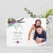 Carte De Remerciements Aquarelle mystique Boho Mariage succulent (Debout devant)