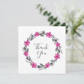 Carte De Remerciements Aquarelle noire gris rose chaud (Debout devant)