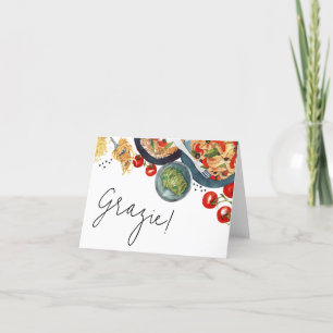 Carte De Remerciements Aquarelle Nourriture Italienne C'est de l'amour ! 