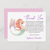 Carte De Remerciements Aquarelle océanique MERMAID MORTE (Devant / Derrière)