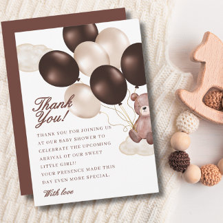 Carte De Remerciements Aquarelle on peut attendre baby shower garçon