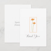 Carte De Remerciements Aquarelle orange marguerites (Devant / Derrière)