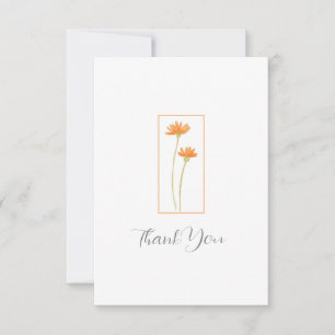 Carte De Remerciements Aquarelle orange marguerites