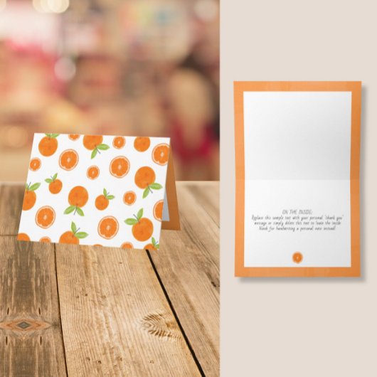 Carte De Remerciements Aquarelle Oranges agrumes tranches de fruits