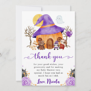 Carte De Remerciements Aquarelle ou traitement Baby shower d'Halloween