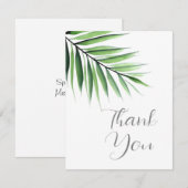 Carte De Remerciements Aquarelle Palmier  (Devant / Derrière)