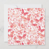 Carte De Remerciements Aquarelle papillon rose (Dos)