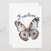 Carte De Remerciements Aquarelle papillon sans peur Conception graphique, (Devant / Derrière)