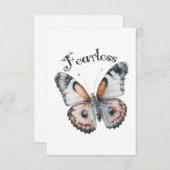 Carte De Remerciements Aquarelle papillon sans peur Conception graphique, (Devant / Derrière)