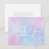 Carte De Remerciements Aquarelle Pastel Simple Élégant Anniversaire Viole (Devant / Derrière)