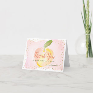 Carte De Remerciements Aquarelle Peach Rose Girl Anniversaire