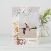 Carte De Remerciements Aquarelle Peint Floral Mariage (Debout devant)