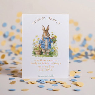 Carte De Remerciements Aquarelle Peter Rabbit Anniversaire