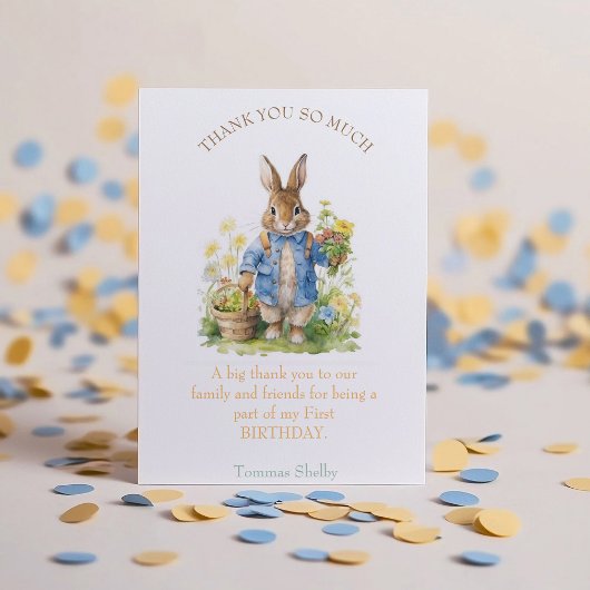 Carte De Remerciements Aquarelle Peter Rabbit Anniversaire