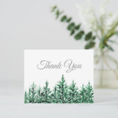 Carte De Remerciements Aquarelle Pine Arbres (Debout devant)
