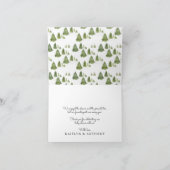 Carte De Remerciements Aquarelle Pine Tree Joyeux Petit Baby shower (Intérieur)