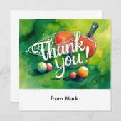 Carte De Remerciements Aquarelle Ping (Devant / Derrière)