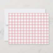 Carte De Remerciements Aquarelle Pink Bow gingham Baby girl (Dos)