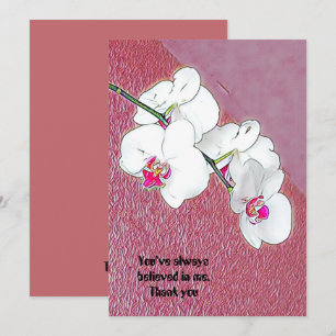 Carte De Remerciements Aquarelle Plum personnalisée Orchidées blanches