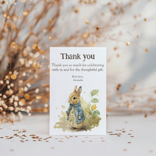 Carte De Remerciements Aquarelle Rabbit Peter Party