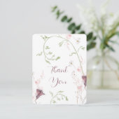 Carte De Remerciements Aquarelle romantique violet vert (Debout devant)