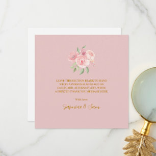 Carte De Remerciements Aquarelle rose