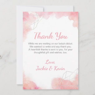 Carte De Remerciements Aquarelle rose