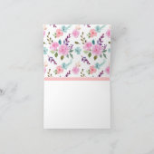 Carte De Remerciements Aquarelle rose (Intérieur)