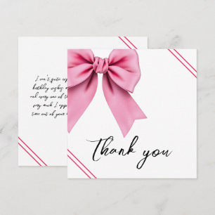 Carte De Remerciements Aquarelle Rose Bow Chic Sweet 16 Anniversaire