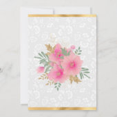 Carte De Remerciements Aquarelle rose Citrouille Fleurs or Foil doux 16 (Dos)