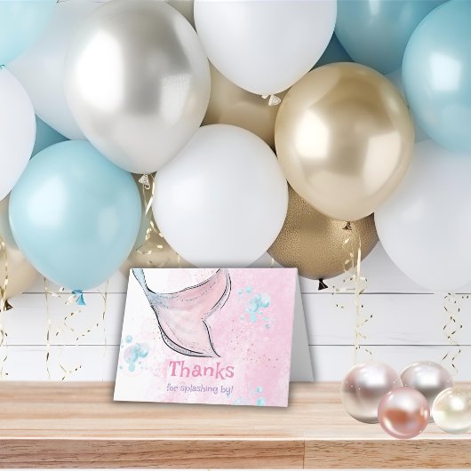 Carte De Remerciements Aquarelle rose et pourpre