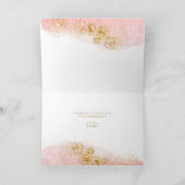 Carte De Remerciements Aquarelle rose | Faux Gold Bat mitzvah (Intérieur)