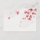 Carte De Remerciements Aquarelle rose fleurs cerisier Mariage (Dos)