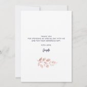 Carte De Remerciements Aquarelle rose florale 80e anniversaire (Dos)