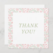 Carte De Remerciements Aquarelle rose Mariage (Devant / Derrière)