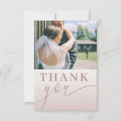 Carte De Remerciements Aquarelle rose moderne Mariage floral (Devant)