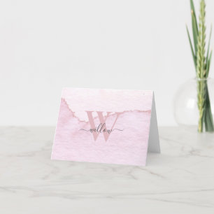 Carte De Remerciements Aquarelle rose personnalisée