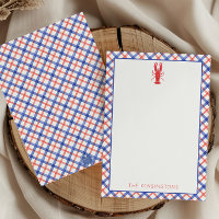Aquarelle Rouge & Bleu Plaid Homard Personnalisé