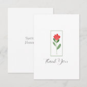 Carte De Remerciements Aquarelle rouge Fleur Abstraite (Devant / Derrière)