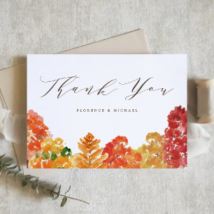 Carte De Remerciements Aquarelle rustique Automne Mariage de automne de b