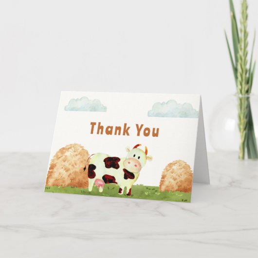 Carte De Remerciements Aquarelle rustique mignonne Saint-Baby shower de l (Devant)