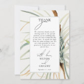 Carte De Remerciements Aquarelle Rustique Neutral Boho Mariage botanique (Devant)