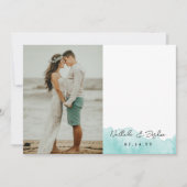 Carte De Remerciements Aquarelle Signature Script Mariage photo (Devant)