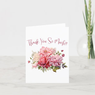 Carte De Remerciements Aquarelle simple et élégante Florale