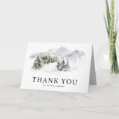 Carte De Remerciements Aquarelle Snowy Winter Forest Mariage des bois (Devant)