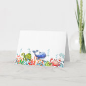 Carte De Remerciements Aquarelle sous la mer Thème Anniversaire (Dos)