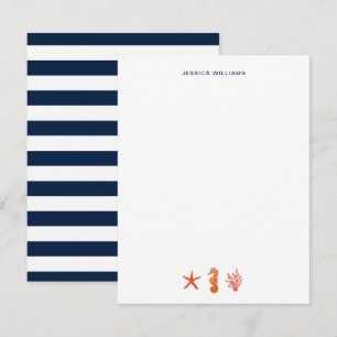 Carte De Remerciements Aquarelle Starfish nautique simple Personnalisé
