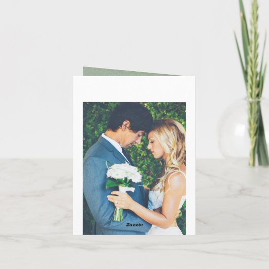 Carte De Remerciements Aquarelle Succulent Jardin élégant Mariage d'été (Dos)